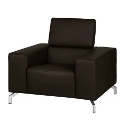 Loftscape Fauteuil Varberg XXL en Cuir Véritable Marron Foncé - Confort et Élégance