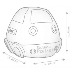 SITTING POINT Grand pouf Kidding Police - Tissu Bleu - Pouf poire confortable et design -Pas Cher Fauteuils Magasin sitzsack kidding polizei webstoff blau 5049700