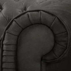 Maison Belfort Fauteuil Chesterfield Pintano - Gris foncé | Fauteuil 1 place haut de gamme -Pas Cher Fauteuils Magasin sofa pintano 3 sitzer antiklederoptik dunkelgrau 4895524