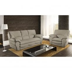 Modoform Fauteuil Torsby - Cuir véritable | Fauteuil 1 place design et confortable -Pas Cher Fauteuils Magasin sofa torsby 3 sitzer echtleder taupe 4790116