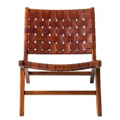 Fauteuil Eva Padberg Collection Chaise Bourbourg I - Cuir véritable et Teck massif - Confort élégant -Pas Cher Fauteuils Magasin stuhl bourbourg teak massiv echtleder 4607092