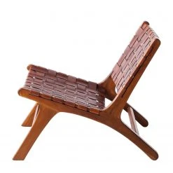 Fauteuil Eva Padberg Collection Chaise Bourbourg I - Cuir véritable et Teck massif - Confort élégant -Pas Cher Fauteuils Magasin stuhl bourbourg teak massiv echtleder 4607096