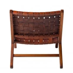 Fauteuil Eva Padberg Collection Chaise Bourbourg I - Cuir véritable et Teck massif - Confort élégant -Pas Cher Fauteuils Magasin stuhl bourbourg teak massiv echtleder 4607100